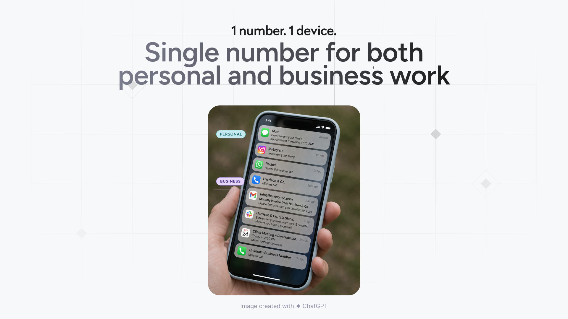 Personal and business communication on a single number